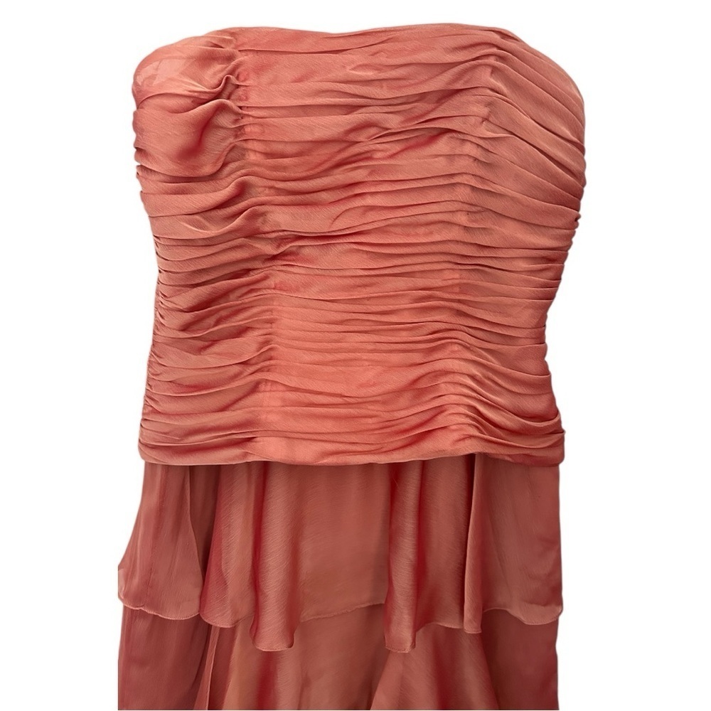 Cachet salmon Strapless Ruched Tiered Cocktail Dress - Picture 4 of 9